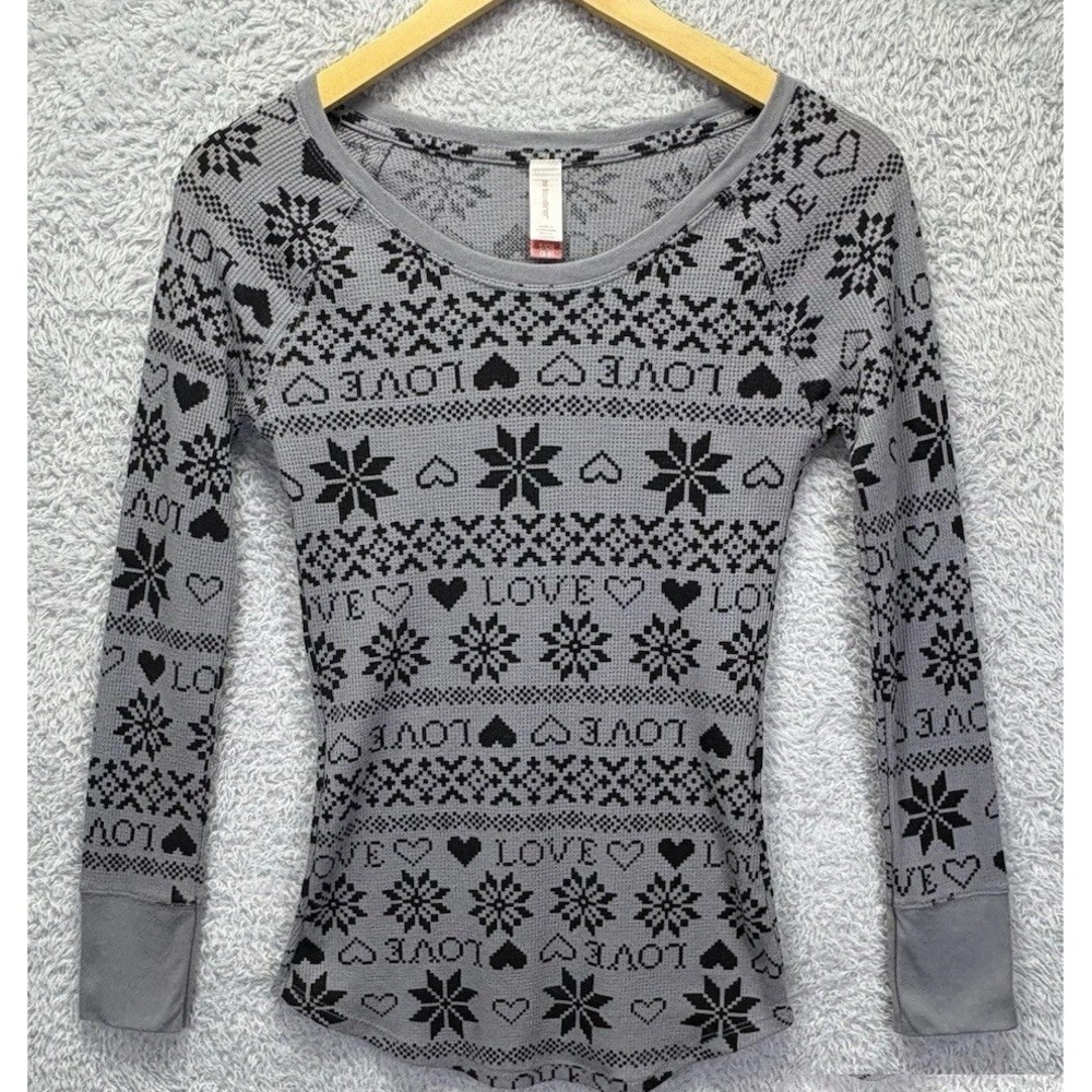 No Boundaries Women S Y2K Gray Ribbed Top Bella Swan Twilight Long Sleeve Fitted